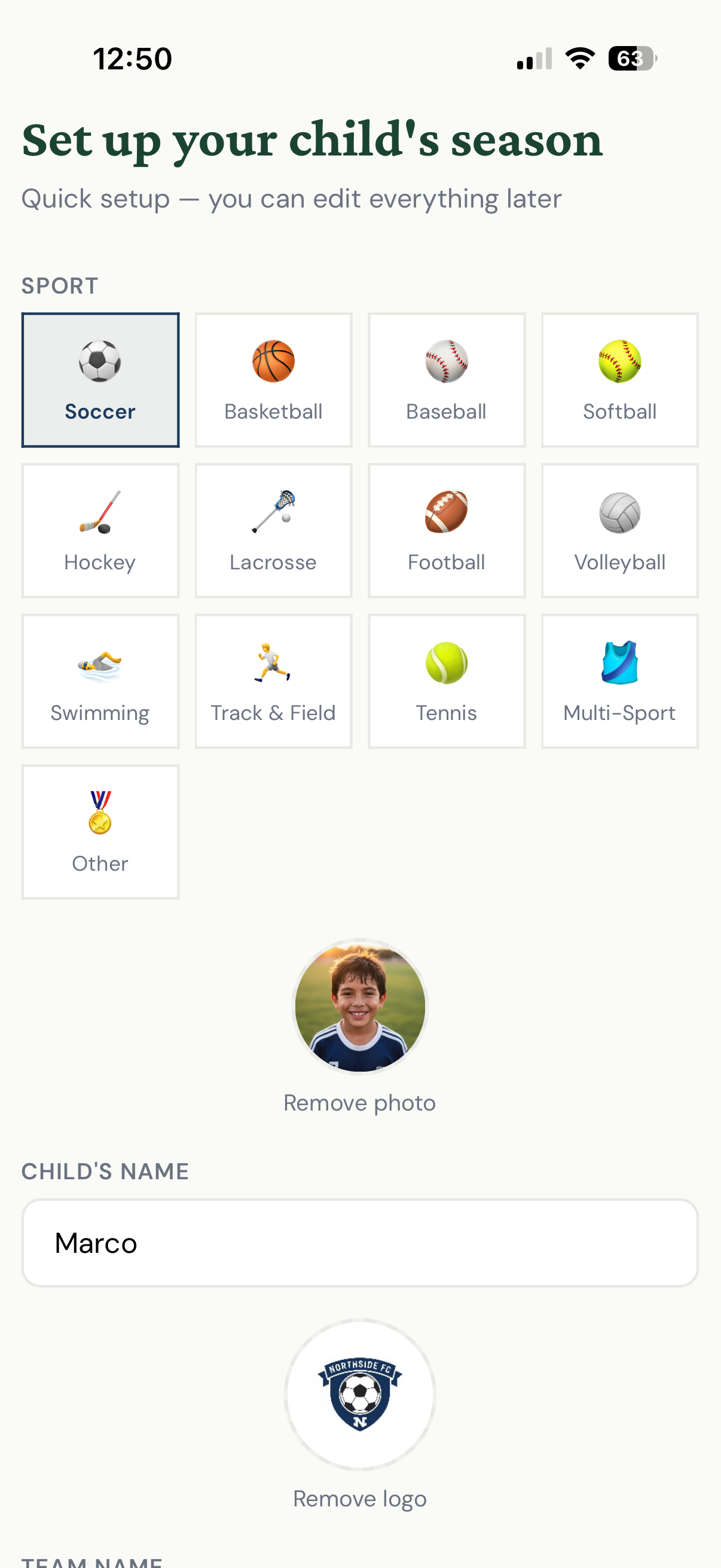 Team Season entry composer with mood tags and highlights